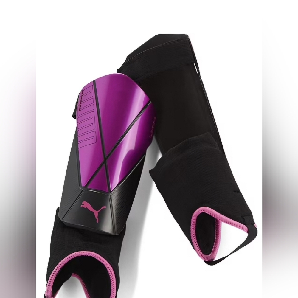 PUMA FTBLNXT Football Soccer Shin Guards Luminous Pink Spirit Ankle Size Medium